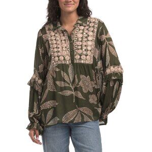 MISS JUNE Khaki Blouse